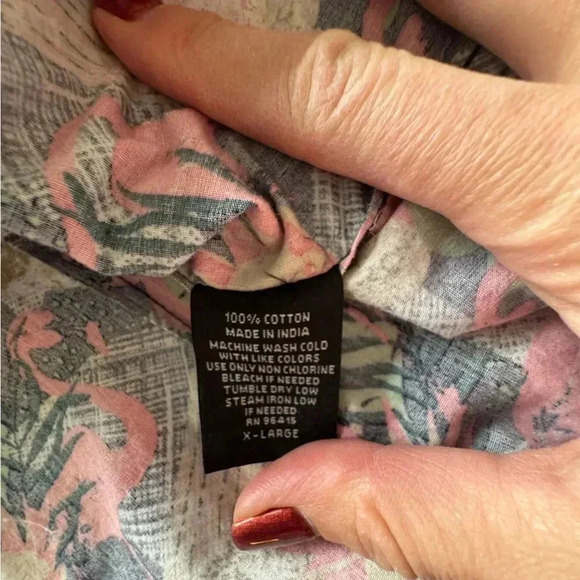 SUPER MASSIVE Men’s Lagoon Print Set Button-down Size XL Tropical Luau N207 - Picture 6 of 7